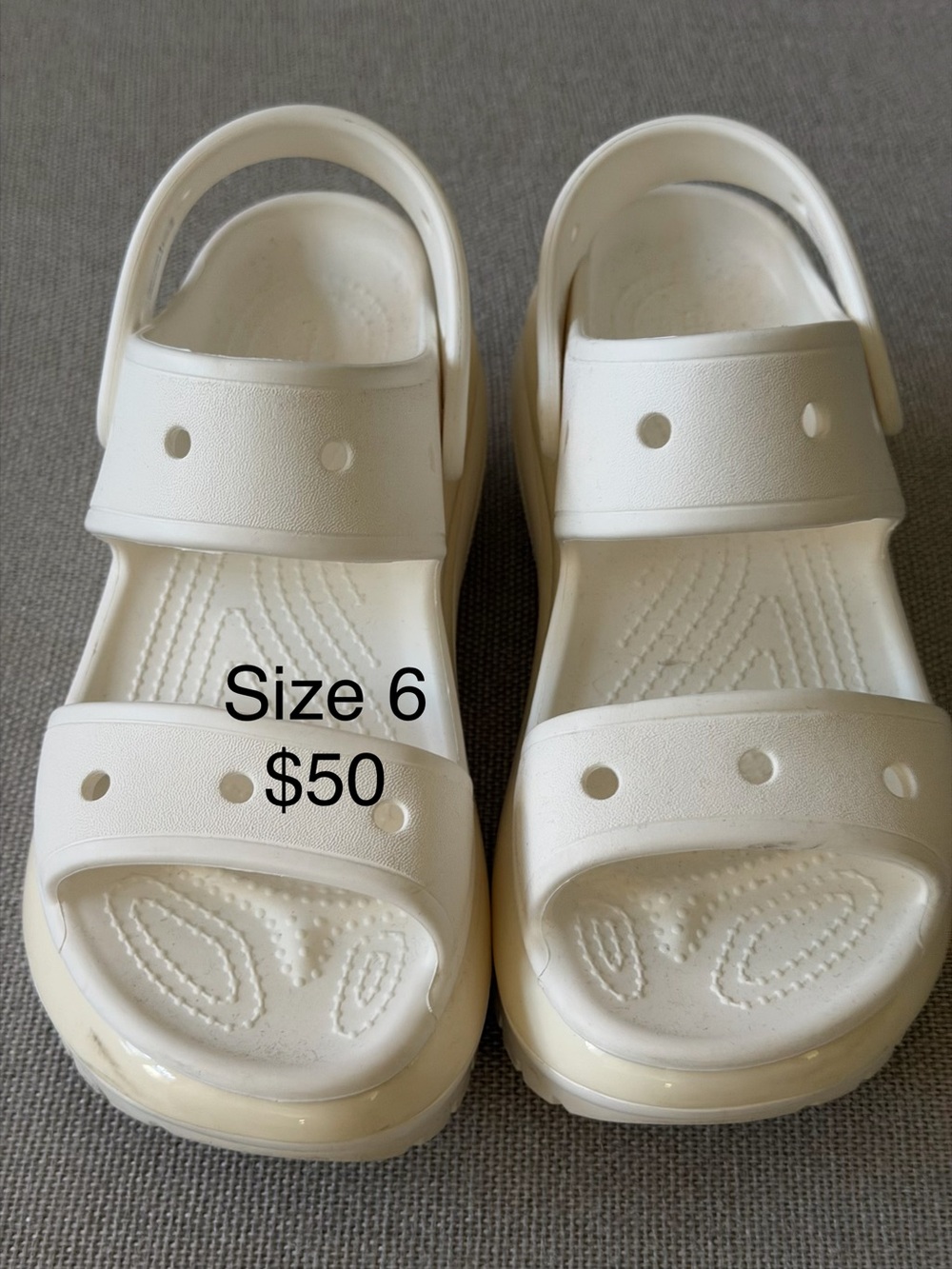 CROCS Kids White Double-Strap Sandals